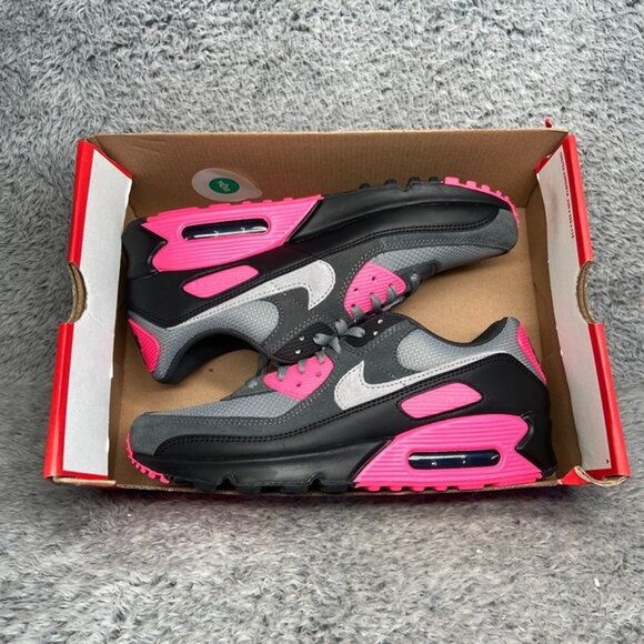 Nike Air Max 90 Wolf Grey Hyper Pink Size 10 Men Sneakers DM0029-010 - Picture 8 of 8